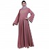 Emirates Umbrella abaya with embroidery work- Baby Pink